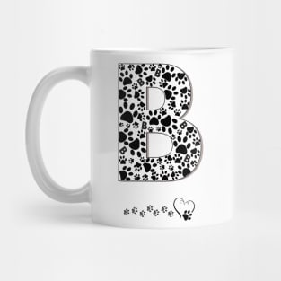 Made of paw print B letter Mug